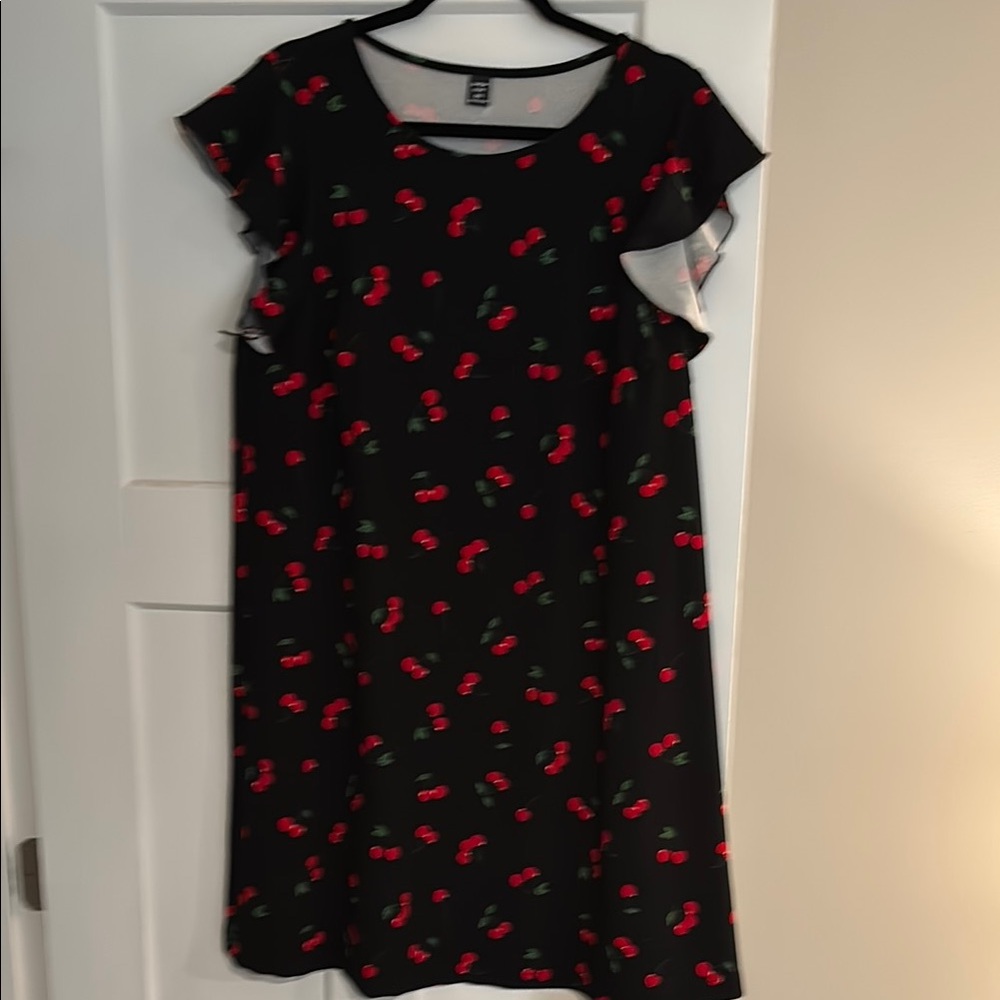 SHEIN Black Dress with Pink Accents